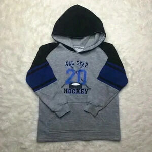 All-Star  Hockey Hoodie Grey, Black, And Blue 4-5 Years